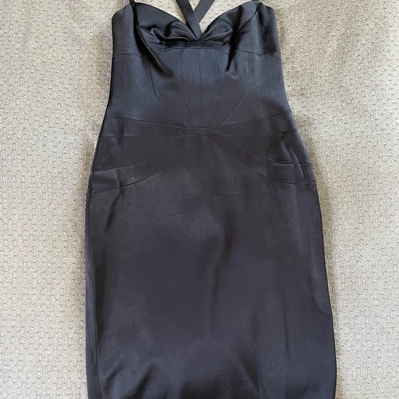 Form fitting cocktail dress - size 6 - navy - Picture 5 of 9